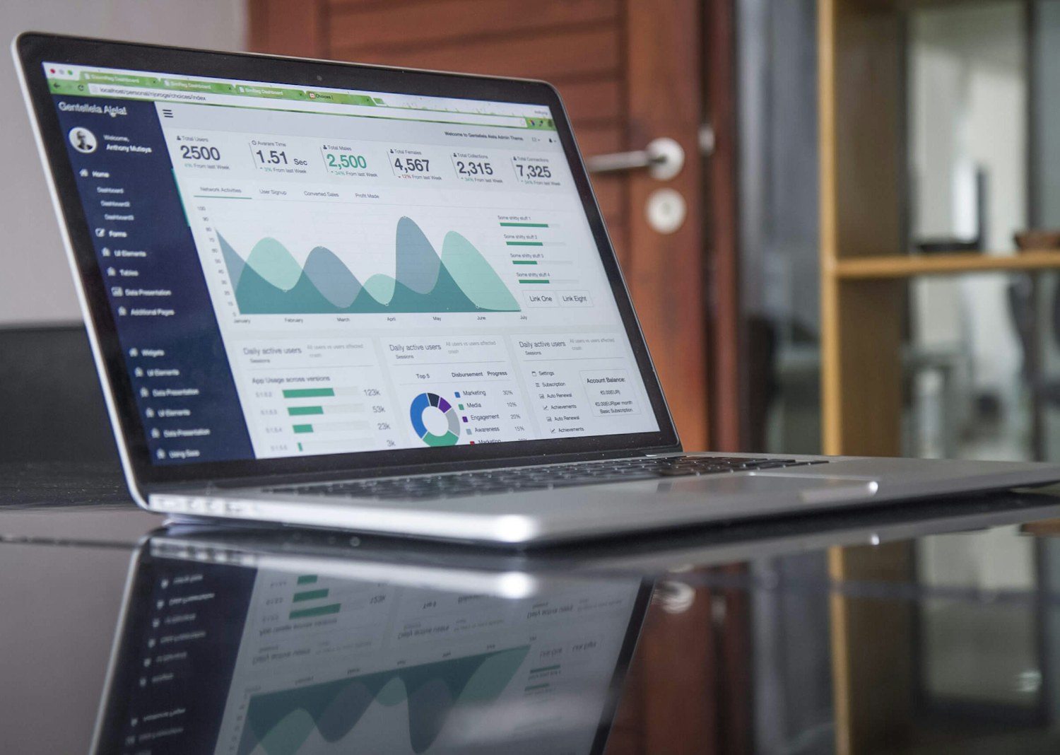 Premium portfolio website preview on a laptop